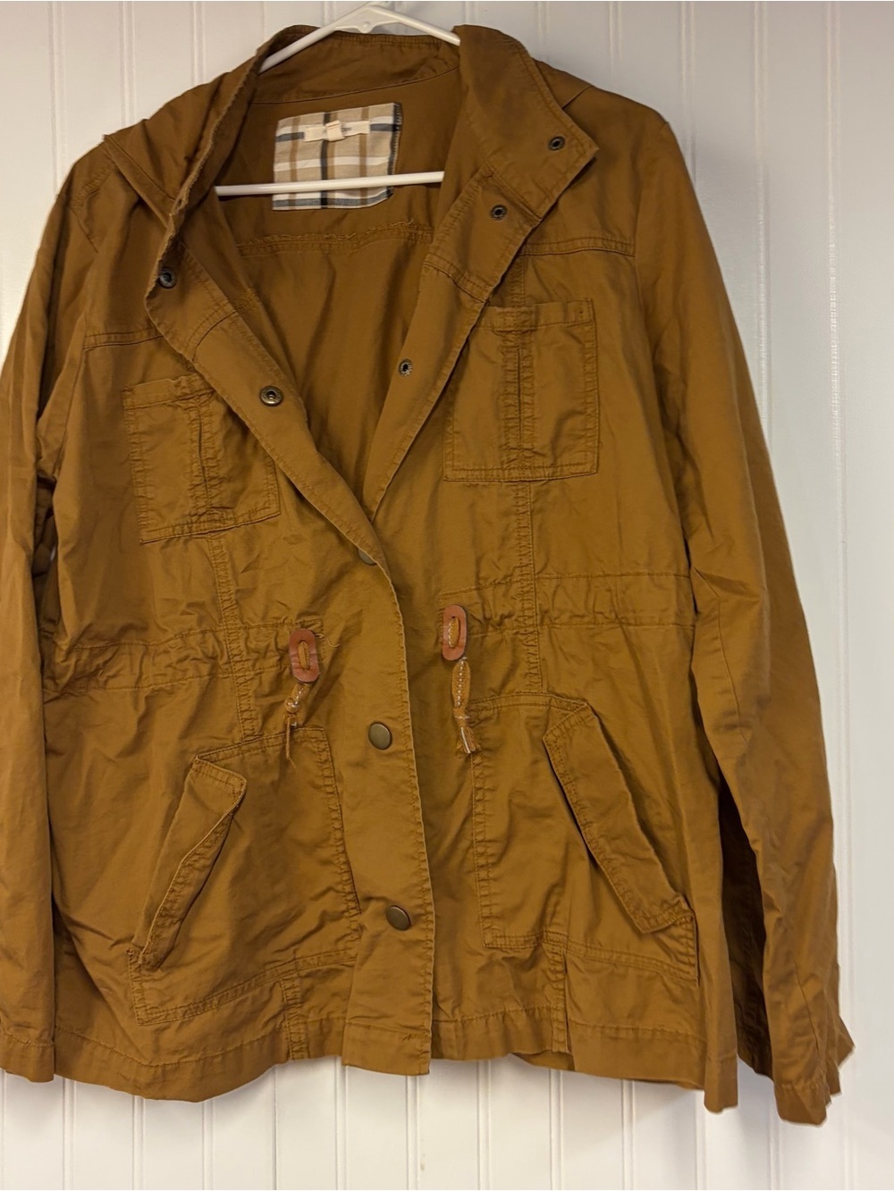Maurice’s Lightweight Hooded Field Jacket Brown Utility Large